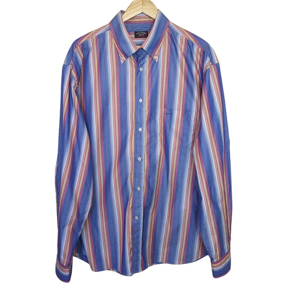 Paul & Shark Yachting Men’s Striped Multi-colour Long Sleeve Shirt - Picture 2 of 10